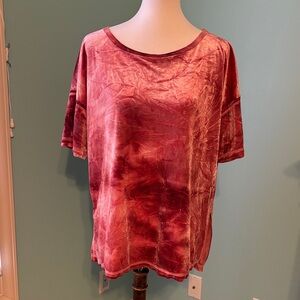 Umgee Pink Velvet Women's Top SZ L NWOT
